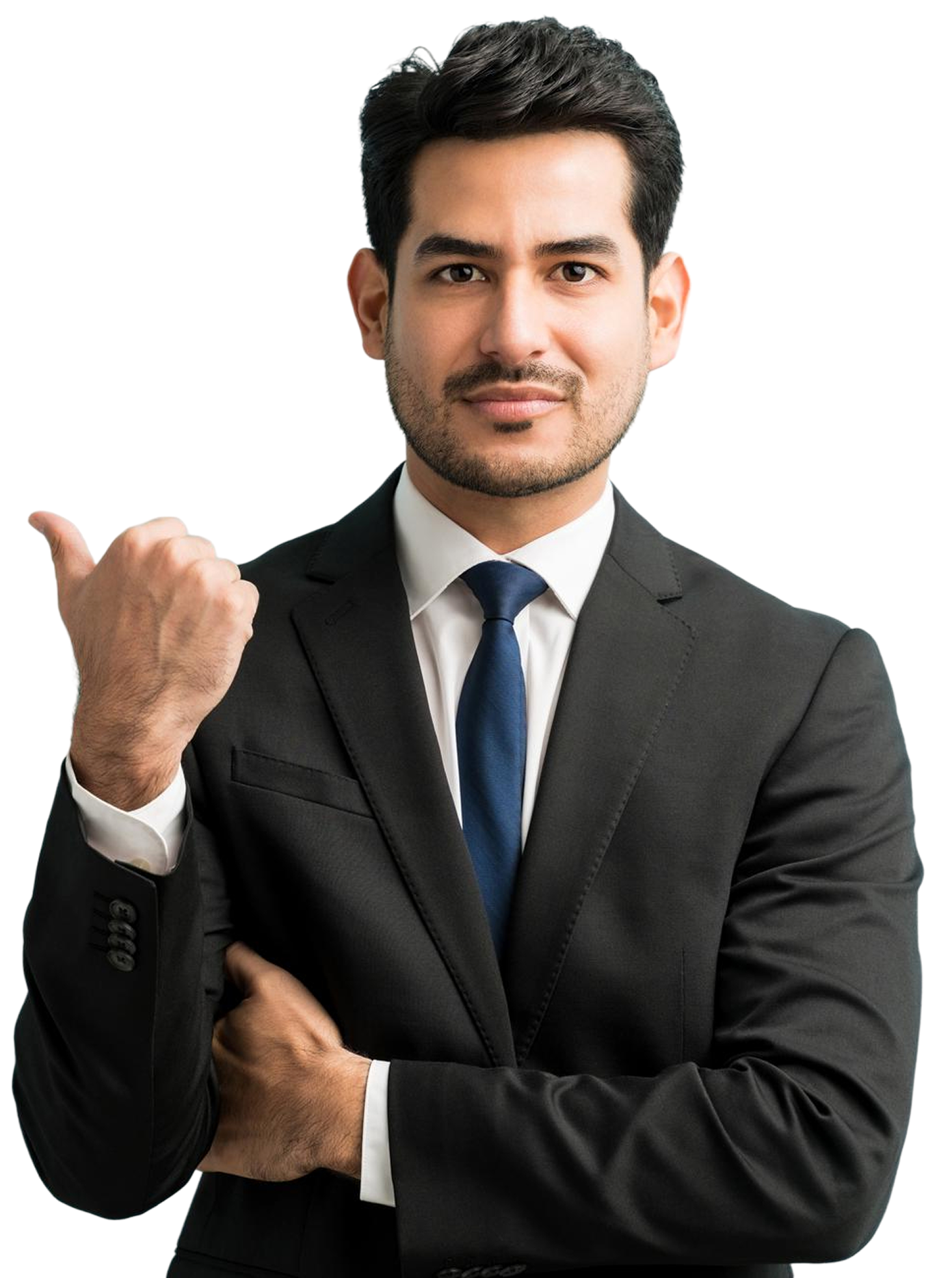 A man pointing towards right