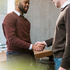 Two professionals shaking hand